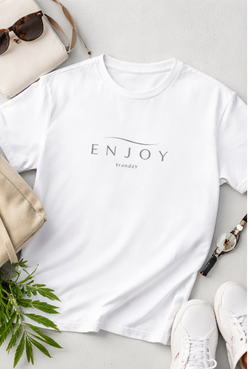 ENJOY Minimal Wave Classic Fit T-Shirt – Luxury Clean Streetwear by trandzY