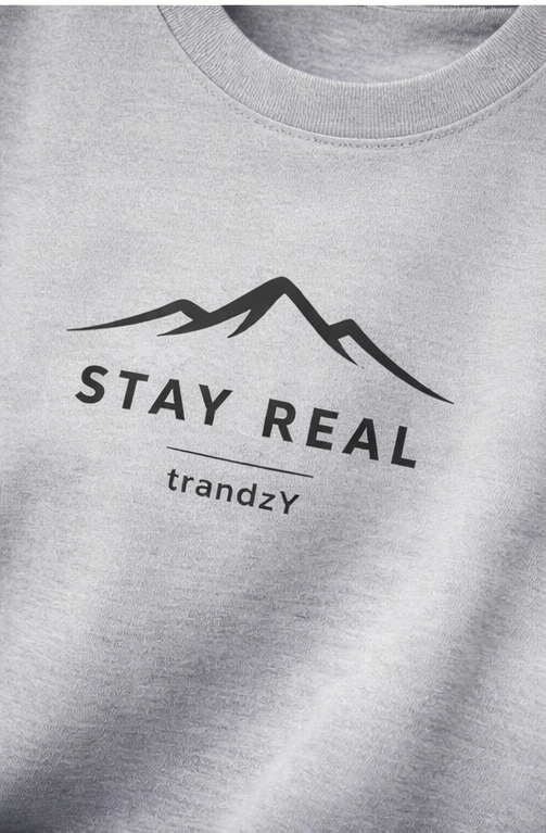 STAY REAL Minimal Mountain Graphic T-Shirt | Premium Streetwear by trandzY