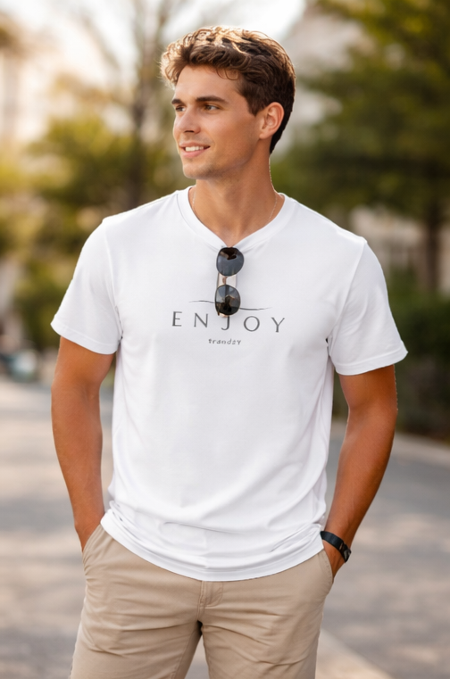 ENJOY Minimal Wave Classic Fit T-Shirt – Luxury Clean Streetwear by trandzY