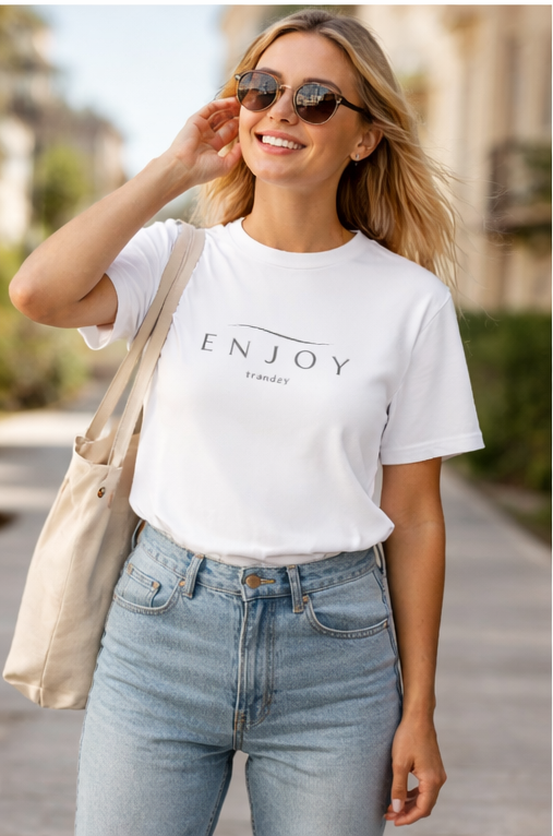 ENJOY Minimal Wave Classic Fit T-Shirt – Luxury Clean Streetwear by trandzY