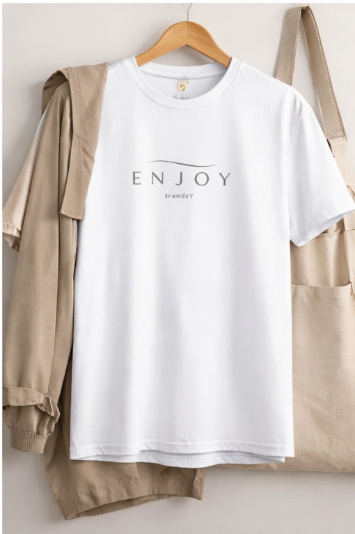 ENJOY Minimal Wave Classic Fit T-Shirt – Luxury Clean Streetwear by trandzY