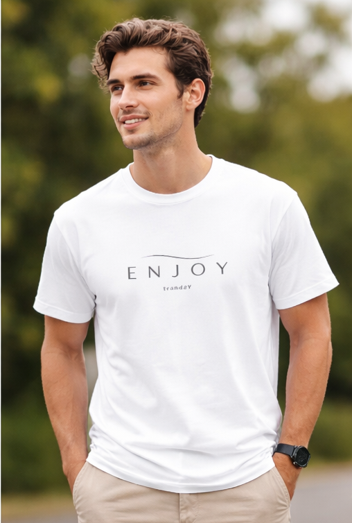 ENJOY Minimal Wave Classic Fit T-Shirt – Luxury Clean Streetwear by trandzY