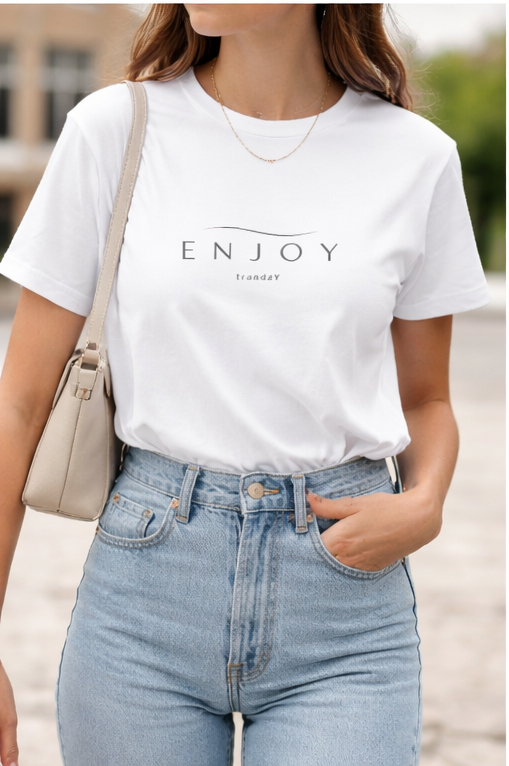 ENJOY Minimal Wave Classic Fit T-Shirt – Luxury Clean Streetwear by trandzY