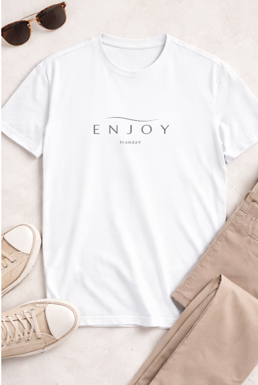 ENJOY Minimal Wave Classic Fit T-Shirt – Luxury Clean Streetwear by trandzY